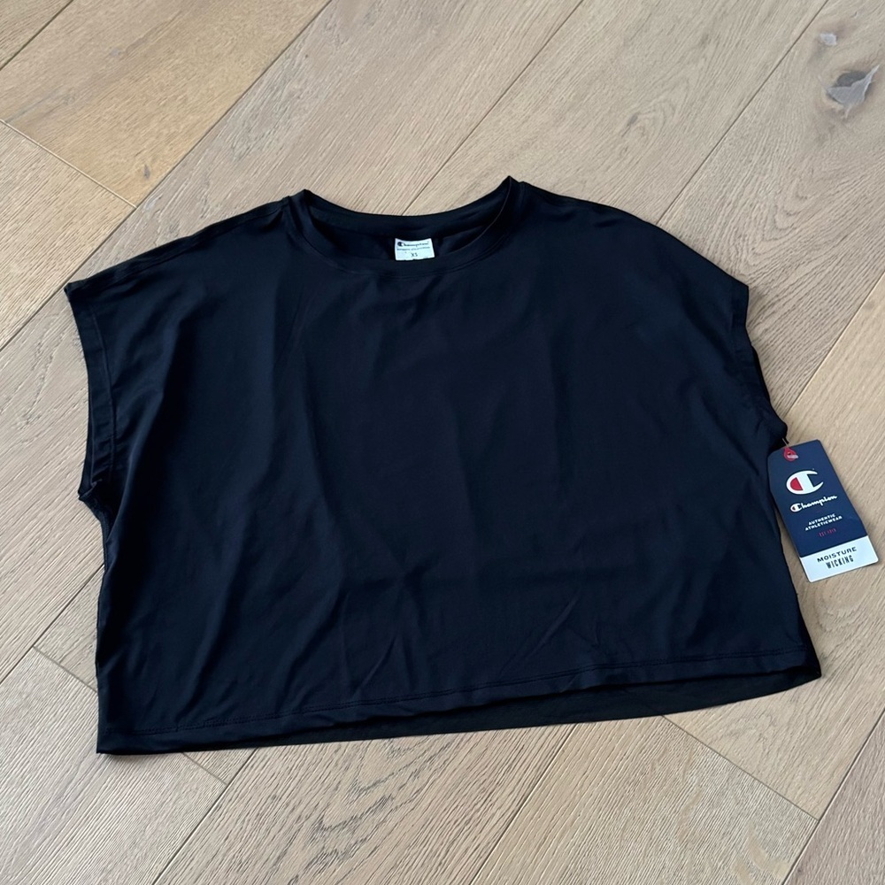 Champion Black Cropped Mesh Women's Top XSmall